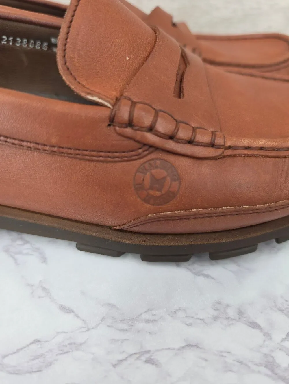 Mephisto Ralyx Air Relax Mens Brown Caoutchouc Leather Penny Loafers